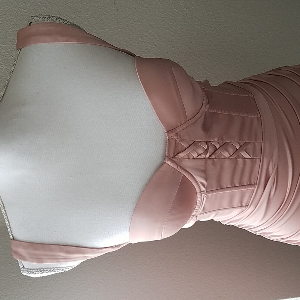 Oh Polly Ruched Corset Satin Minidress - Picture 4 of 12
